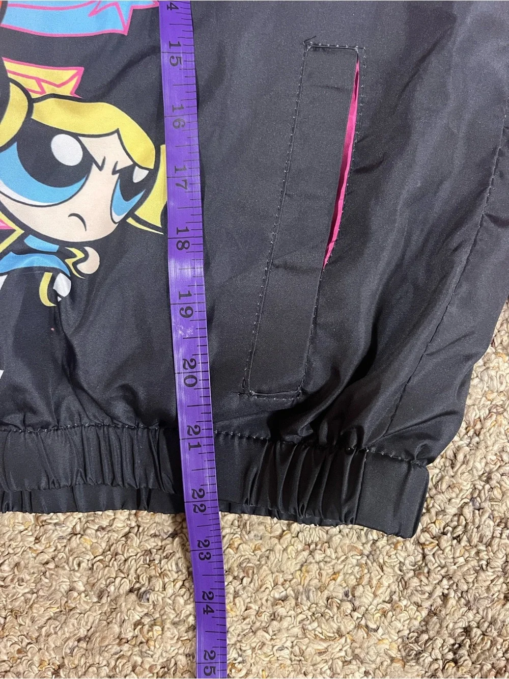Members Only Pink Mesh Lined Jacket with The Powerpuff Girls Label